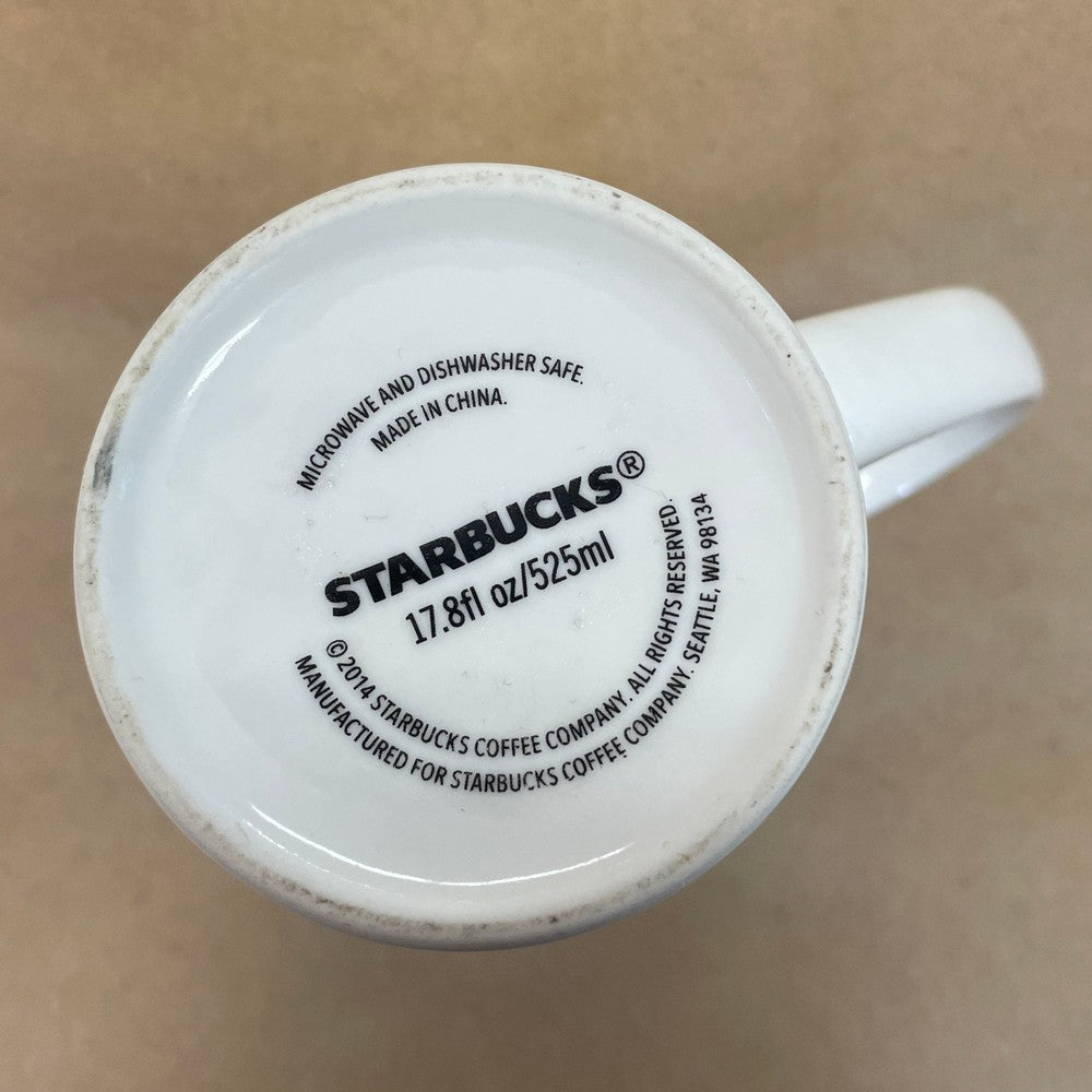 Starbucks Tall White with Red Christmas Trees Mug-2014